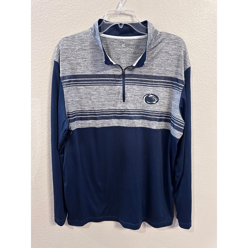 Colosseum Penn State Quarter Zip Pullover Long Sleeve Shirt Mens L